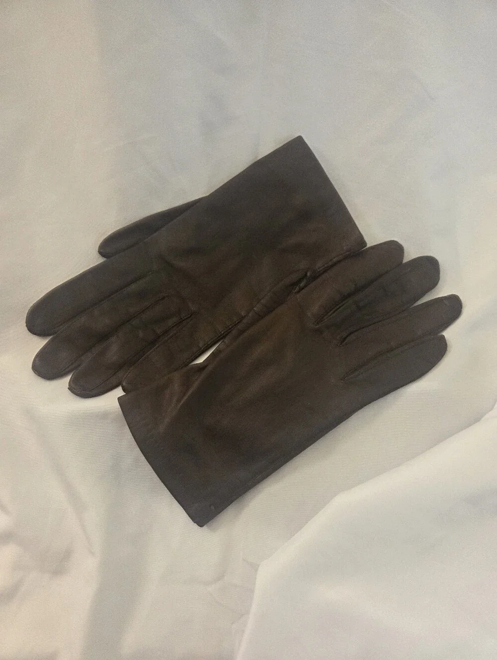 Vintage Womens Brown Leather Gloves 6.5